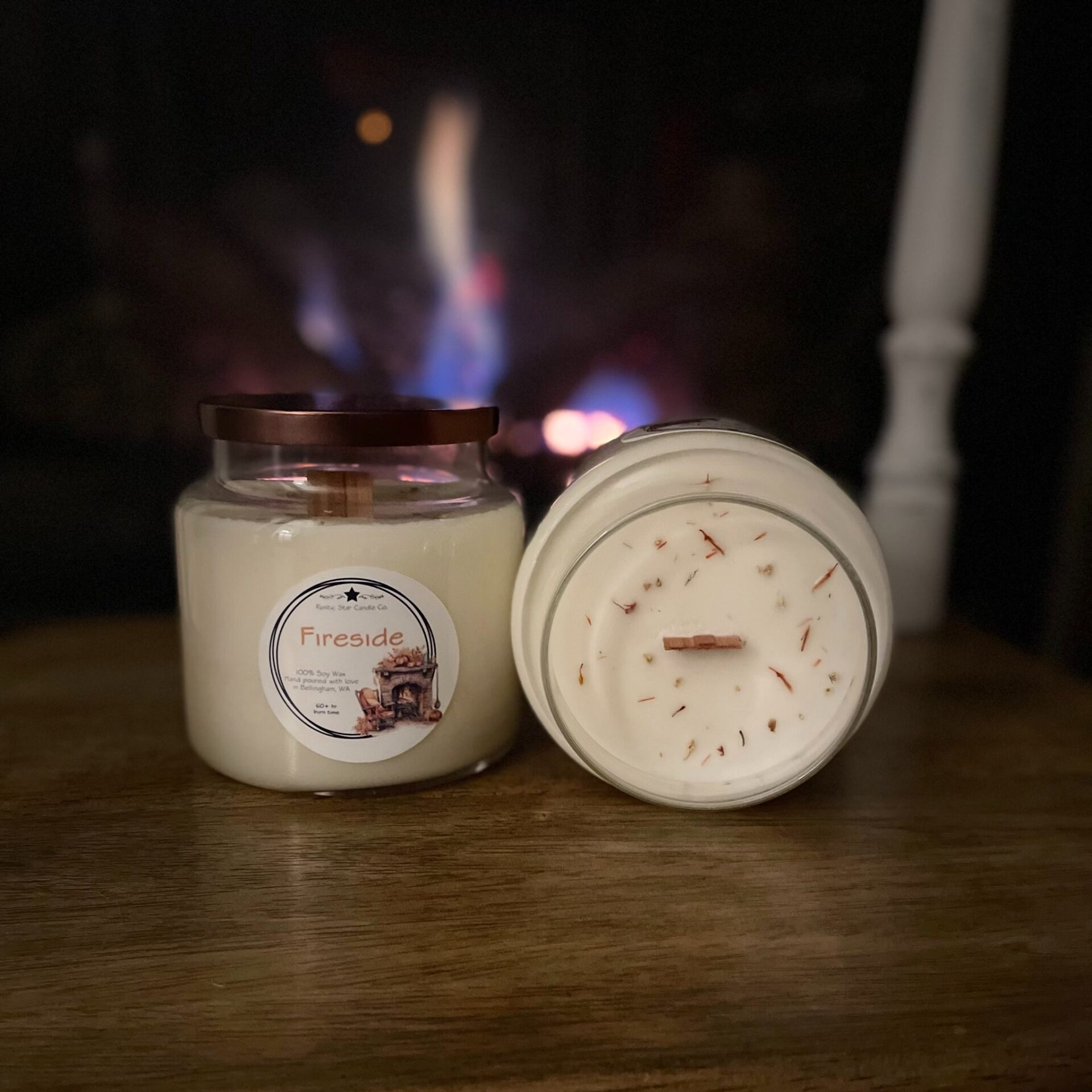 Warm Latte Wood Wick Soy Candle