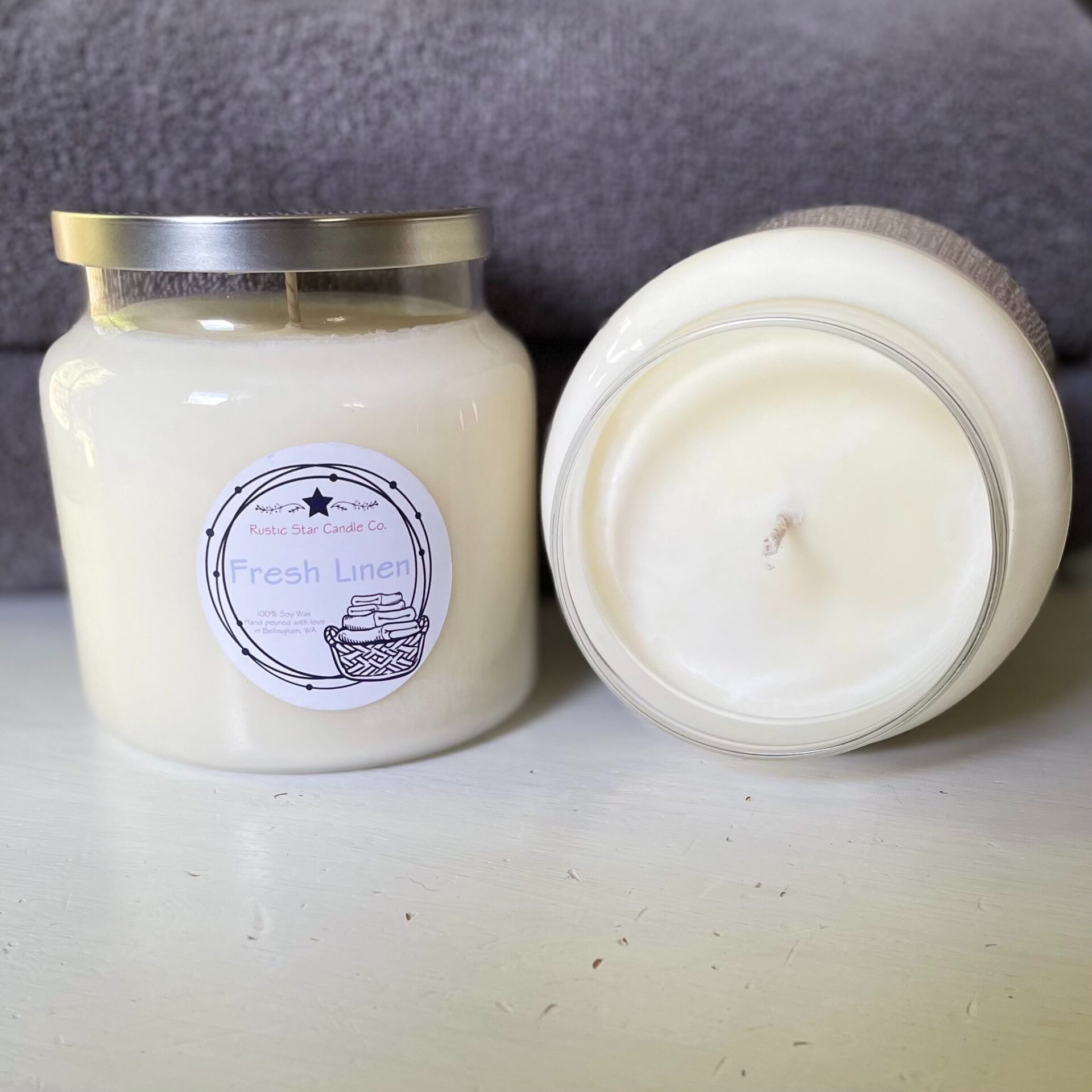 Fresh Linen Scented Candle | Scented Soy Candle